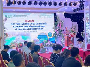 Trung tâm Khuyến nông Hải Phòng tham dự toạ đàm " Phát triển nuôi trồng Thuỷ Sản trên biển đảm bảo an toàn, bền vững, hiệu quả và thích ứng với biến đổi khí hậu" tại tỉnh Quảng Ninh