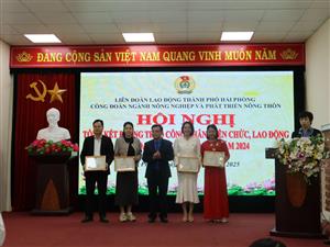 Công đoàn ngành nông nghiệp và phát triển nông thôn tổ chức Hội nghị tổng kết phong trào Công nhân viên chức lao động và hoạt động Công đoàn năm 2024