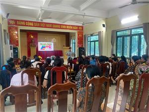 Tập huấn mô hình " Cánh đồng công nghệ trong sản xuất lúa giảm phát thải khí nhà kính, gắn với tăng trưởng xanh"